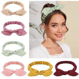 Hair Accessories Headband Elastic Ribbed girls baby Elastic bowknot headband cute rabbit ears elastic band