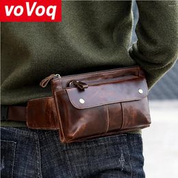 Waist Bags Fashion Men's Bag Chest Genuine Leather Waterproof Fanny Pack Messenger Shoulder Small Multifunction