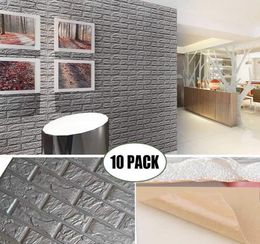 3D Foam Wall Panels Grey Color Peel and Stick Brick Wallpaper SelfAdhesive Removable for TV Walls Background Wall Decor1895983