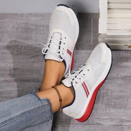 Casual Shoes Women's Mesh Sneakers 2024 Patchwork Lace Up Flat For Women Lightweight Female Classic Versatile Zapatillas De Mujer