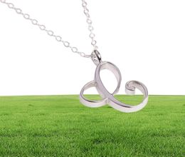 10pcslot GoldSilver Letter C Pendant C Initial Cursive Necklace Fashion Clavicle Jewelry for Favor Gift68266485109927