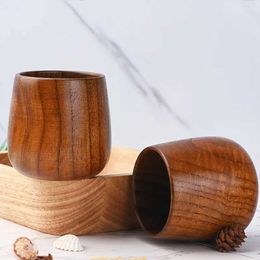 Tumblers 1 piece of 7.5X6.5cm vintage handmade natural wood cup jujube reusable tea high-quality household kitchen supplies H240506