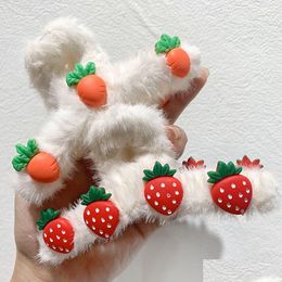 Hair Accessories Large Size P Catch Clip Autumn And Winter Carrot Stberry Head Top Girl Cute Hairpin Drop Delivery Products Tools Dhurx