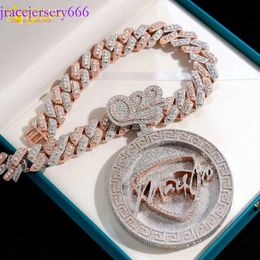 Trendy Jewelry Sterling Sier Custom Iced Out Cuban Chain Hip Hop Necklace Moissanite Pendant