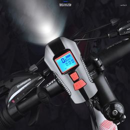 Bike Lights Bicycle LED Light With Odometer Display Bell Horn USB Rechargeable Front Rear Set For MTB/Road