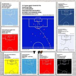 rs Famous Football Goals Poster Canvas Printing Minimalist Football Goals Wall Art Picture Football Fans Home Room Wall Decoration J240505