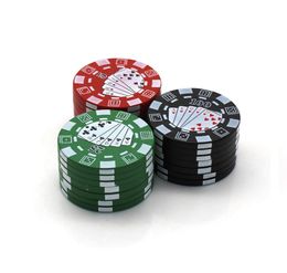 Durable Poker Chip Smoking Crushers Four Level Circular Herb Grinders Plastic Smoke Grinder Tools 4126mm Black Green Red Color 5 5375017