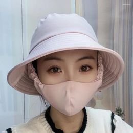 Berets 1PC Unisex Dust-Proof Hat With Mask Flower Fisherman Breathable Outdoor Neck Sun Protection Tea Picking Cap