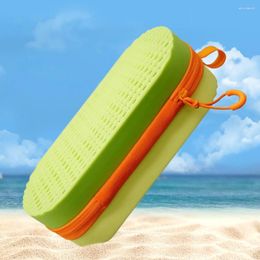 Storage Bags Swim Goggle Case Silicone With Clip & Drain Holes Zipper Eyeglasses Portable Breathable Swimming Accessories