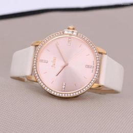 Wristwatches Women's Watch Japan Quartz Hours Simple Fine Fashion Dress Bracelet Real Leather Girl Gift Julius No Box