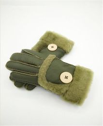 women Fur Fashion Leather Gloves Genuine Leather Quality Youth Wool Gloves Warm7607978