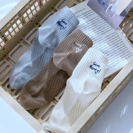 Men's Socks 1pairs/cotton Spring And Summer Style Sweat Absorbing Sports Sock Embroidered Trend Boat