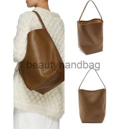 The Row TR Leather bag Cowhide Designers Bags Autumn and Winter Large Capacity Commuter One Shoulder Handheld Tote Women's Small Design Bucket Bag