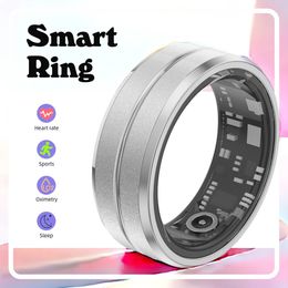 Smart Ring with Magnetic Charging Compartment Heart Rate Blood Oxygen Health Sleep Monitor Bracelet Multiple Exercise Mode IP68 240504