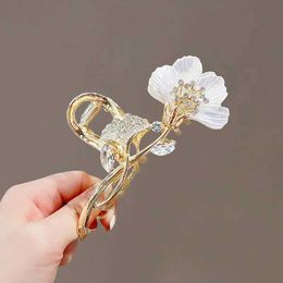 Outros elegantes Ginkgo Biloba Hairpin para mulheres requintadas flores de metal clipes de cabelo moda doce rabo de cavalo clip acessório para menina