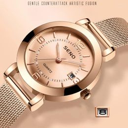 Wristwatches Net Belt Automatic Non-mechanical Women's Watch Glow-in-the-dark Waterproof Calendar Student