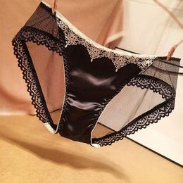 Women's Panties Underwear Women Personality Light Luxury Lace Briefs Cotton Crotch Comfortable Breathable Mesh Pants Low Rise Shorts