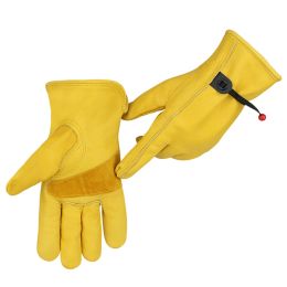 Gloves Super eldiven driver gloves work construction Safety anti vibration gloves mechanic Cow Grain Leather Durable Farm