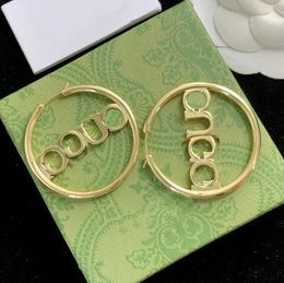 Luxury Earring designer Large hoop earrings brand designer classic 18K gold-plated brass material earrings pendant earring ladies fashion simple gift