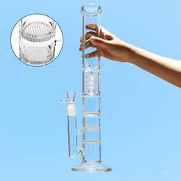 16.5" Glass Bong Hookahs Honeycomb Percolator Water Pipe Bowl for Smoking Free Shipping