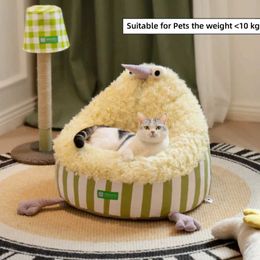 Cat Beds Furniture Autumn Winter Pet Nest Cat Beds Small Dog Sofa Bed With Squeaky Toys Soft And Comfortable Plush Pet Bed for Kitten Puppy Beds