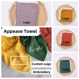 Bow Ties Born Baby Bath Towel Custom Name Soft Absorbent Gauze Kids Feeding Bibs Burp Cloths Washcloth