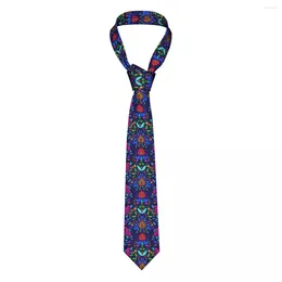 Bow Ties Custom Folk Mexican Vacation Art Tie For Men Formal Colourful Textile Embroidery Silk Wedding Neckties