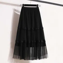 Skirts Toppest For Women Trendy Summer Heavy Industry Stitching Lace Mesh Long Plus Size Faldas Para Mujeres