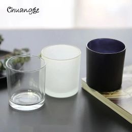 Holders DIY Candle Jar Container Tumbler Holder Candlestick Frosted Transparent Glass Cup Handmade Candles Making Supplies Candlemaking