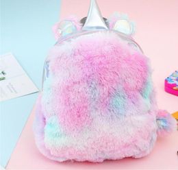 Fashion Cute Sequins Animal Plush Backpack Cartoon Kawaii Bagpacks Leather Hologram Girls School Bags Y1906014390857