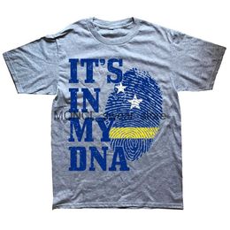 Men's T-Shirts Curacao Its In My DNA Fingerprint Flag Pride T Shirts Graphic Cotton Strtwear Short Slve Birthday Gift Summer Style T-shirt H240506