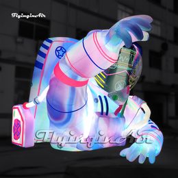 wholesale Amazing Giant Inflatable Astronaut Model Lighting Air Blow Up Half Spaceman Balloon With Spacesuit For Stage Decoration