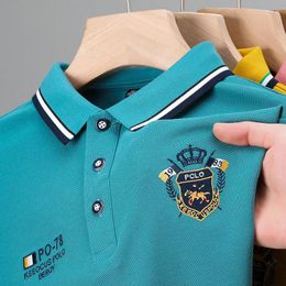 Men's Polos High-end Embroidery Polo Shirt 2024 Fashion Solid Colour Short Sleeved Tops