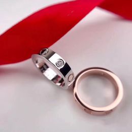 4-6mm Love Rings For Women And Men Luxurys Designer Jewellery Fashion Classic Rose Gold Ring Lover Delicate Ring Jewellery Size 5-11 Ring 1605