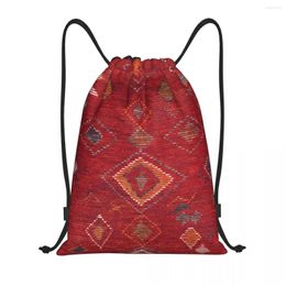 Shopping Bags Oriental Moroccan Rug Artwork Drawstring Backpack Men Lightweight Antique Bohemian Gym Sports Sackpack Sacks For Travelling