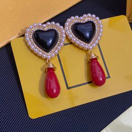 Designer Stud For Women Mens Jewelry Gold Earring Retro Heart Water Droplets Hoop F Earring Designers Wedding Ear Studs Pendants Hoops 225y