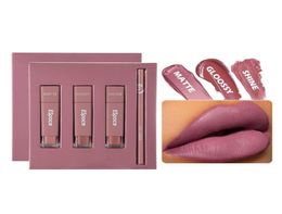 Lip Gloss Velvet Matte Liquid Lipstick Set Sexy Nude Long Lasting Waterproof Moisturiser Makeup Glitter Lipgloss Liner Glaze Cosme9233671