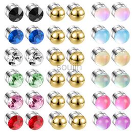 Body Arts 12Pcs/lot Magnetic Magnet Nose Stud Stainless Steel No Hole Nose Ring Ear Helix Cartilage Lip Labret Stud Non Pierced Jewellery d240503