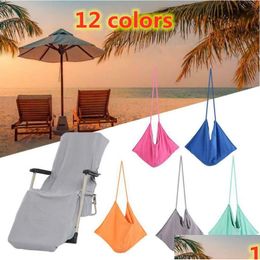 Chair Covers Colorf Lounge Beach Er Towel Pool Blankets Portable With Strap Towels Drop Delivery Home Garden Textiles Sashes Dhgn3