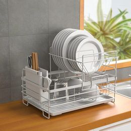 Kitchen Storage & Organisation Racks Holders Iron Dish Rack Drain Tableware Organiser