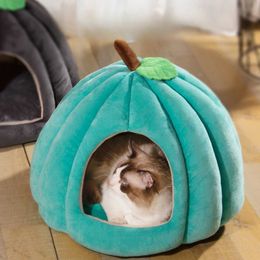 Cat Beds Furniture Winter Cat House Christmas Pumpkin Dog Kennel Cat Villa Small Dog Beds Indoor Cat Tent Puppy House Dog Cushion Pet Accessories
