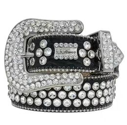 Belts 2022 DesignerBelt Simon Belts for Men Women Shiny diamond belt Black on Black Blue white multicolour with bling rhinestones as gift9967720