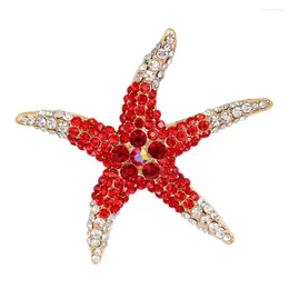 Brooches Cute Starfish Brooch Colourful Rhinestone Elegant Fashion Accessory For Men Women Lapel Pin Or Hat Decoration