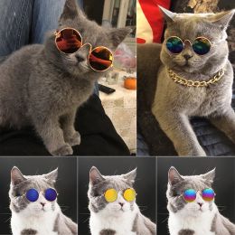 Houses Lovely Vintage Round Cat Sunglasses Reflection Eye wear glasses For Small Dog Cat Pet Photos Pet Products Props Accessories