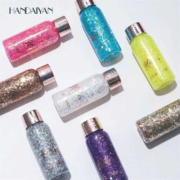 KDUZ Body Glitter With Smear Spoon Multifunctional Eye Glitter Nail Hair Body Face Glitter Gel Art Flash Loose Sequins Cream Festival Glitter Deco d240503