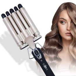 Hair Curlers Straighteners Hair Curler Electric Ceramic Coating Curling Iron Roller 5 Barrel Styler Hair Waves 3 Barrels Dual Voltage Hair Styling Tools Y240504