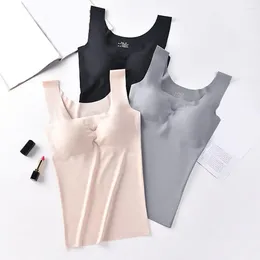 Camisoles & Tanks Trendy Lady Tank Top Basic Women Camisole Chest Pads Push Up Daily Wear