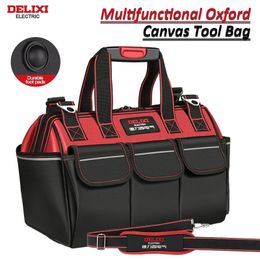 DELIXI ELECTRIC Waterproof Tool Bag for Men/WomenHeavy Duty Electrician Tool BagOpen Mouth Tool Storage Bag Organiser 240420