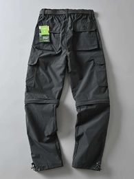 Men's Pants Detachable mens outdoor soft shell pants for foreign exchange trading lumberjacks straight leg casual attack pants hiking pantsL2405