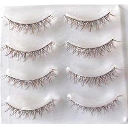 False Eyelashes 4pairs Natural/Crisscross Style Eyelash Hand Made Soft 3D Fake Black Brown Beauty Makeup Tools